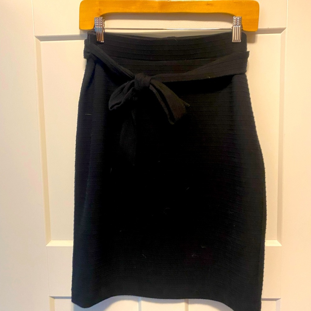 Loft black skirt with belt; size small